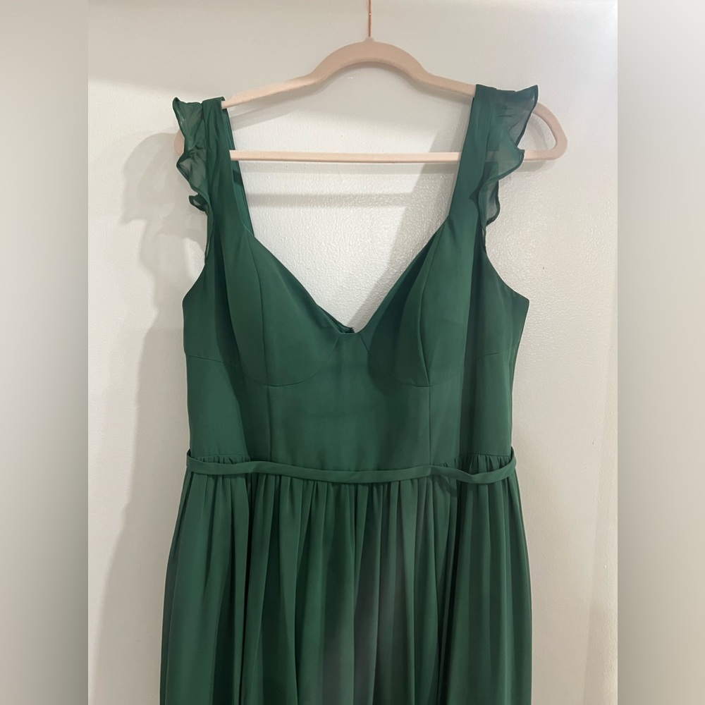 Azazie dark green bridesmaids dress